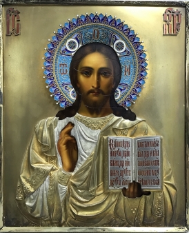 Икона Господь Вседержитель, оклад Иван Филиппович Тарабров